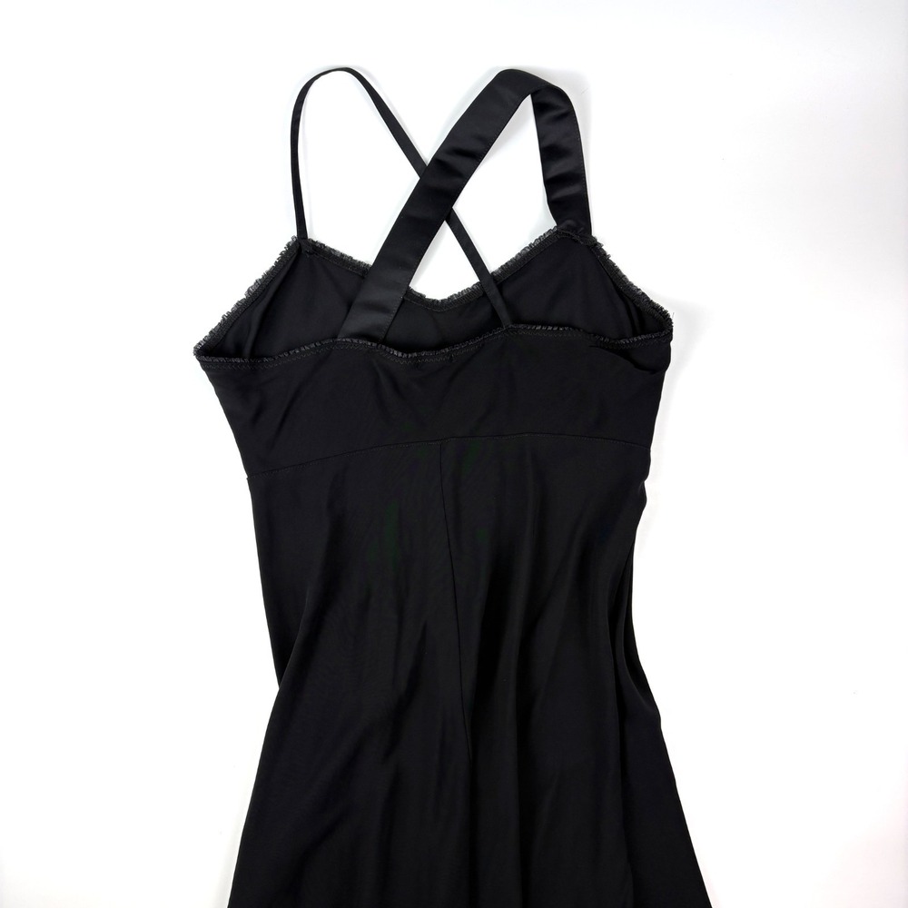 VTG Y2K Benetton Baby Doll‎ Slip Dress Sz S Black Lace Trim Tulip Hem Whimsigoth - Picture 5 of 16